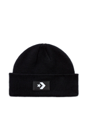 Шапка Converse Short Dome Beanie Logo черная - фото  - Miraton