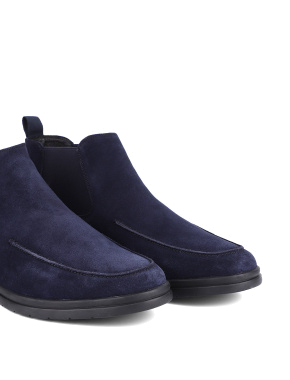 Мужские синие замшевые ботинки - фото 5 - Miraton