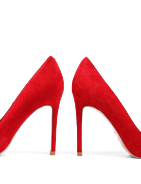 Жіночі туфлі-човники MiaMay велюрові червоні - фото 1 - Miraton