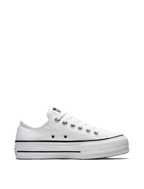 Жіночі кеди Converse Chuck Taylor All Star Lift Platform тканинні білі - фото 2 - Miraton