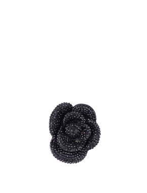 Жіноча брошка MIRATON чорного кольору з камінням - фото 1 - Miraton