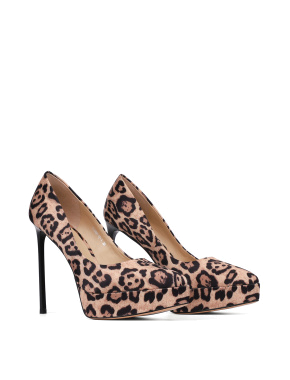 Жіночі туфлі човники MIRATON тканинні леопардові - фото 3 - Miraton