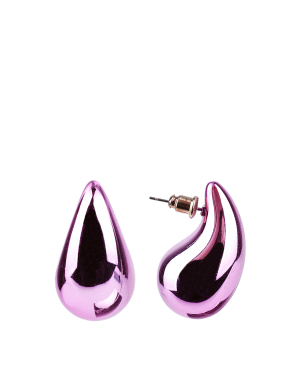 Жіночі сережки пуссети краплі MIRATON фіолетовий металік - фото  - Miraton