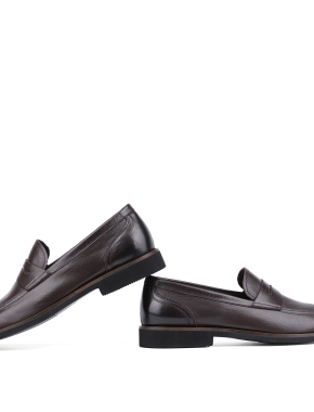Мужские туфли лоферы Miguel Miratez коричневые кожаные - фото 2 - Miraton