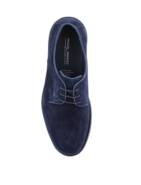 Чоловічі туфлі оксфорди сині замшеві - фото 4 - Miraton