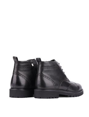 Чоловічі шкіряні черевики чорні - фото 3 - Miraton