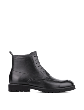 Мужские черные кожаные ботинки - фото 1 - Miraton