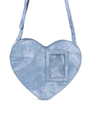 Женская сумка через плечо MIRATON из экокожи голубая - фото 4 - Miraton