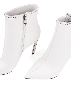 Жіночі черевики бiлого кольору шкіряні з підкладкою байка - фото 5 - Miraton