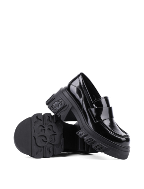 Жіночі туфлі лофери MIRATON з масляної шкіри чорні - фото 1 - Miraton