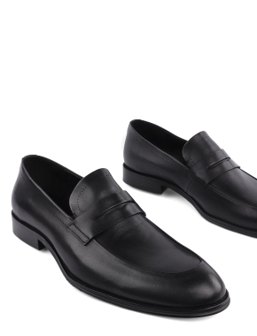 Мужские туфли кожаные черные лоферы - фото 5 - Miraton