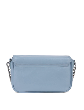 Жіноча сумка багет MIRATON шкіряна блакитна з декоративною застібкою - фото 4 - Miraton