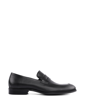 Мужские туфли кожаные черные лоферы - фото 1 - Miraton