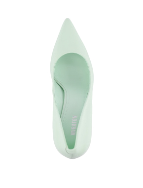Жіночі туфлі човники шкіряні зелені - фото 5 - Miraton
