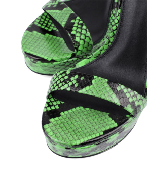 Жіночі босоніжки MIRATON шкіряні різнокольорові зі зміїним принтом - фото 4 - Miraton