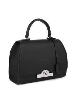 Жіноча сумка леді лайк MIRATON шкіряна чорна з декоративною застібкою - фото 3 - Miraton