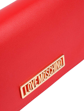 Сумка Love Moschino кросс-боди красная из экокожи  с логотипом - фото 6 - Miraton