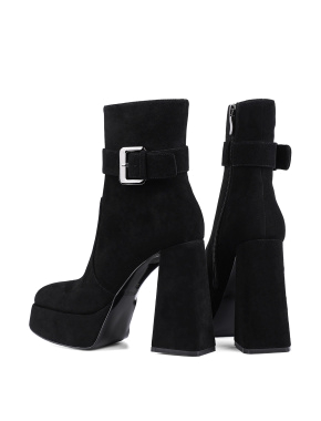 Жіночі черевики чорні велюрові з підкладкою байка - фото 4 - Miraton