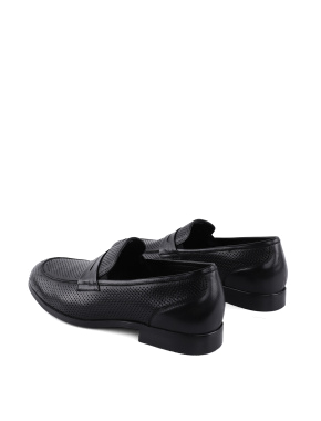 Чоловічі туфлі шкіряні чорні лофери - фото 3 - Miraton