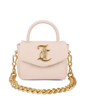 Жіноча сумка крос-боді Juicy Couture з екошкіри бежева з логотипом - фото 2 - Miraton