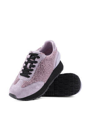 Жіночі кросівки colorblock фіолетові шкіряні - фото 2 - Miraton