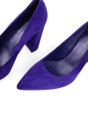 Жіночі туфлі човники сині велюрові - фото 5 - Miraton