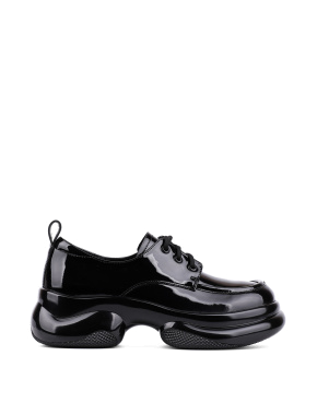 Жіночі туфлі дербі MIRATON лакові чорні жіночі туфлі - фото 1 - Miraton