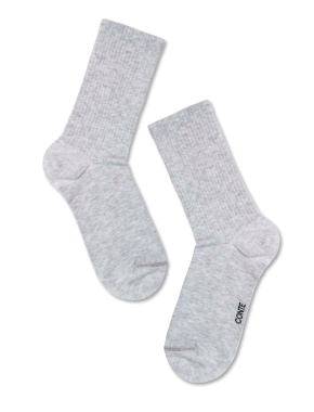 Жіночі високі шкарпетки Conte Elegant бавовняні сірі - фото 3 - Miraton