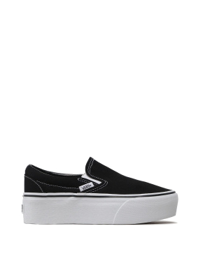 Женские слипоны Vans Slip-On тканевые черные - фото 1 - Miraton