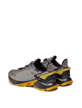 Мужские кроссовки Salomon SUPERCROSS 4 GTX Pewt серые тканевые - фото 5 - Miraton