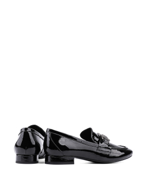 Женские туфли лоферы черные наплаковые - фото 4 - Miraton