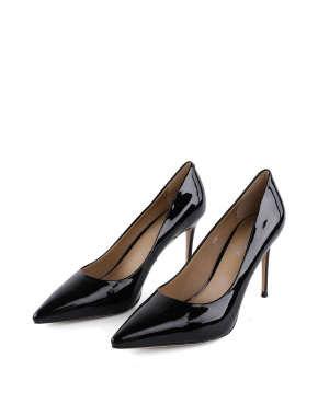 Жіночі туфлі лакові чорні з гострим носком - фото 2 - Miraton