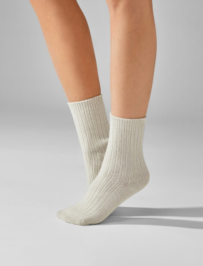 Женские высокие носки Legs SOCKS CASHEMERE MERINO бежевые - фото 1 - Miraton