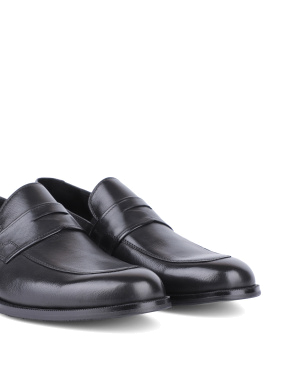 Мужские туфли лоферы кожаные черные - фото 5 - Miraton