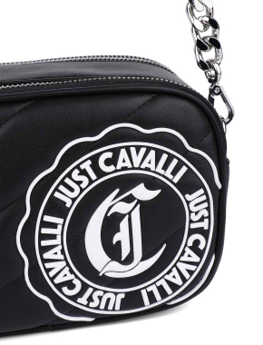 Жіноча сумка camera bag Just Cavalli з екошкіри чорна - фото 6 - Miraton