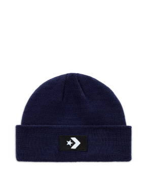 Шапка Converse Short Dome Beanie Logo синяя - фото 1 - Miraton