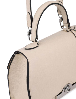 Жіноча сумка леді лайк MIRATON шкіряна молочного кольору з декоративною застібкою - фото 6 - Miraton