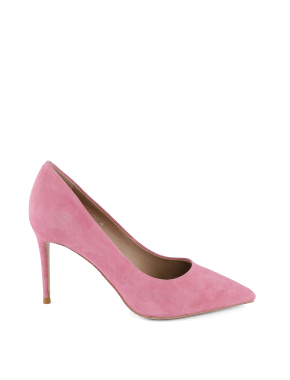 Жіночі туфлі велюрові рожеві з гострим носком - фото 1 - Miraton