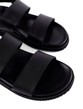 Чоловічі сандалі шкіряні чорні - фото 5 - Miraton