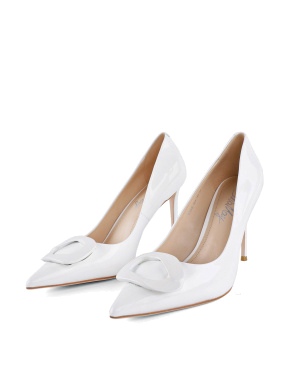 Жіночі туфлі лакові білі з гострим носком - фото 2 - Miraton