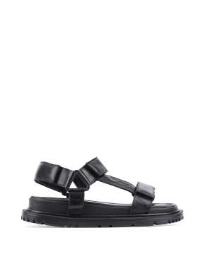 Жіночі сандалі MIRATON чорні шкіряні - фото 1 - Miraton