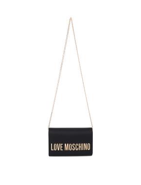 Сумка через плечо Love Moschino с золотым лого - фото 5 - Miraton