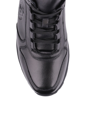 Мужские ботинки спортивные черные кожаные с подкладкой из натурального меха - фото 4 - Miraton