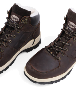 Чоловічі зимові шкіряні черевики з підкладкою з натурального хутра коричневі - фото 5 - Miraton