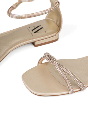 Жіночі сандалі Albano шкіряні золотого кольору - фото 4 - Miraton