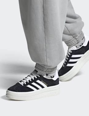 Жіночі кеди Adidas Gazelle замшеві замшеві чорні - фото 1 - Miraton