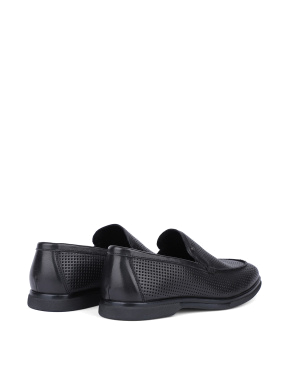 Мужские туфли лоферы кожаные черные - фото 3 - Miraton