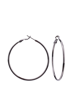Жіночі сережки конго MIRATON круглі в сріблі - фото  - Miraton