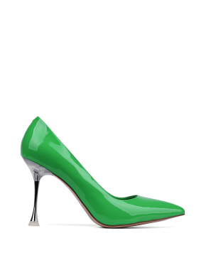 Женские туфли лодочки MIRATON лаковые зеленые - фото 1 - Miraton