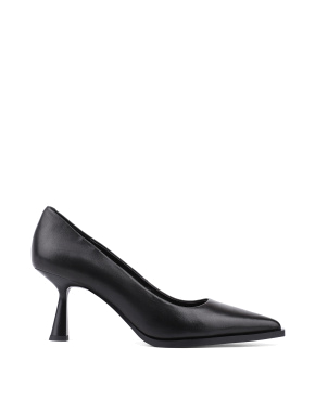 Жіночі туфлі-човники MIRATON шкіряні чорні - фото 1 - Miraton
